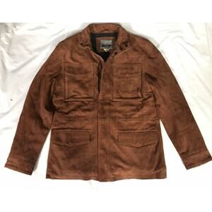Men’s Medium Gilded Age Brown Suede Leather Jacket